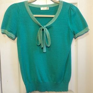 Modcloth - Green Cap-sleeve Light Knit Sweater